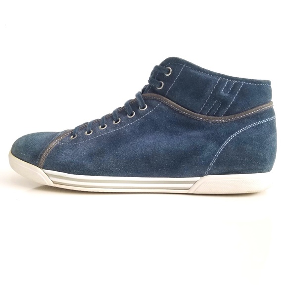HOGAN REBEL Fashion Sneakers High Top Blue Suede - Picture 5 of 12